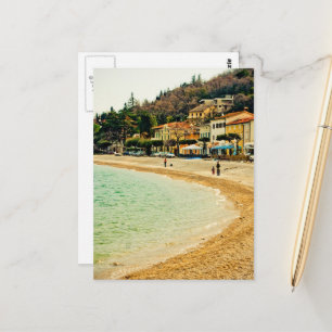 zandige zeeen en bomen briefkaart