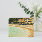 zandige zeeen en bomen briefkaart (Staand voorkant)