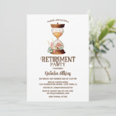 Zandjes van Time Floral Hourglass Retirement Kaart (Staand voorkant)