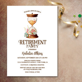 Zandjes van Time Floral Hourglass Retirement Kaart