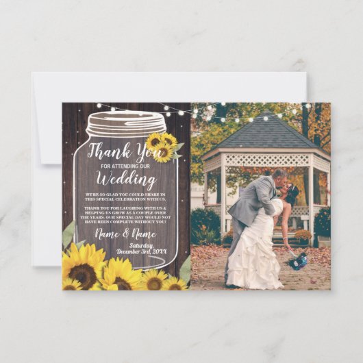 Zandkaart Foto Rustieke Zonnebloem Lichtslinger Kaart (Voorkant)