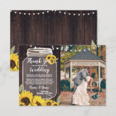 Zandkaart Foto Rustieke Zonnebloem Lichtslinger Kaart (Voorkant / Achterkant)