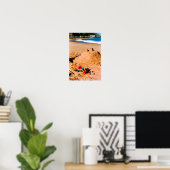Zandkasteel en strand poster (Thuiskantoor)