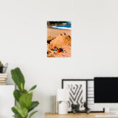 Zandkasteel en strand poster (Thuiskantoor)