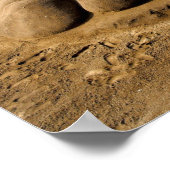 Zandkasteel kunst op Marbella strand Poster (Hoek)