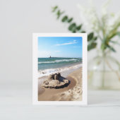 Zandkasteel langs Lake Michigan Briefkaart (Staand voorkant)