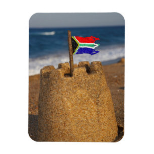 Zandkasteel met Zuid-Afrikaanse vlag, Umhlanga Magneet