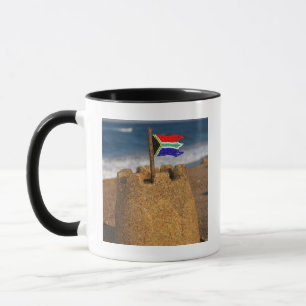 Zandkasteel met Zuid-Afrikaanse vlag, Umhlanga Mok