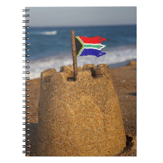 Zandkasteel met Zuid-Afrikaanse vlag, Umhlanga Notitieboek (Voorkant)