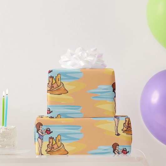 Zandkasteel op het strand cadeaupapier