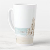 Zandkasteel op het strand latte mok (Linkerhoek)