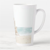 Zandkasteel op het strand latte mok (Rechts)