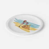 Zandkasteel op het strand papieren bordje (Gekanteld)