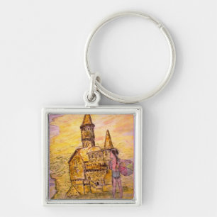zandkasteel sleutelhanger