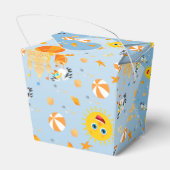 Zandkasteel strand leuk baby boy verjaardagsfeestj bedankdoosjes (Achterkant)