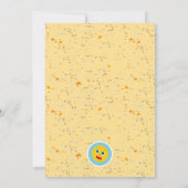 Zandkasteel strand leuk baby boy verjaardagsfeestj bedankkaart (Achterkant)