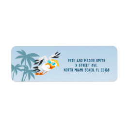 Zandkasteel strand leuk baby boy verjaardagsfeestj etiket