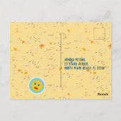 Zandkasteel strandplezier baby jongen verjaardagsf briefkaart (Achterkant)