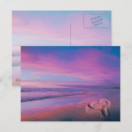 Zandkasteel van de liefde briefkaart (Voorkant / Achterkant)