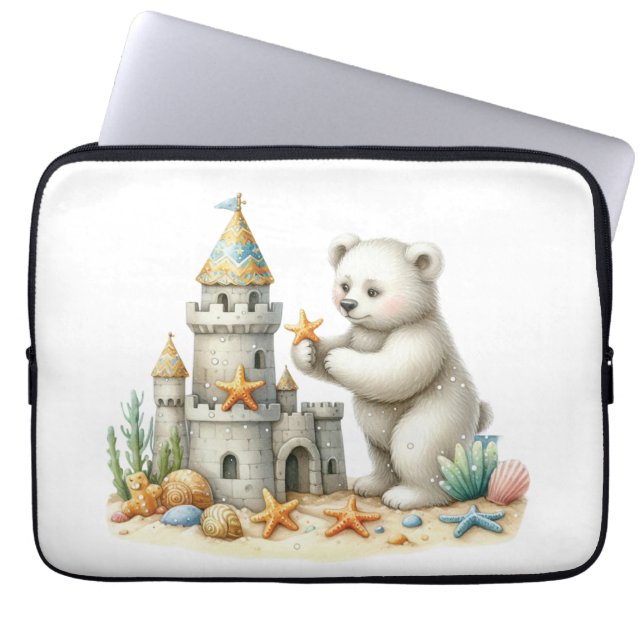 Zandkastelen en teddyberen laptop sleeve (Voorkant)