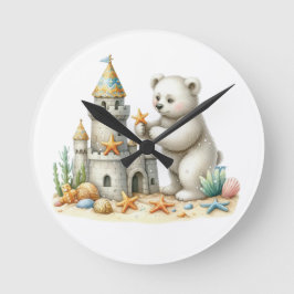 Zandkastelen en teddyberen ronde klok