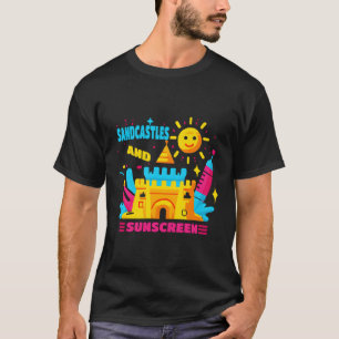 Zandkastelen en zonnebrandcrème t-shirt