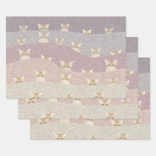 Zandkatten — Papierbladen overvullen Inpakpapier Vel (Set)