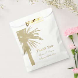 Zandkleur palmboom strand bruiloft gunst tassen bedankzakje