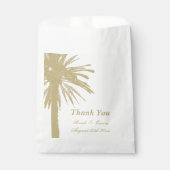 Zandkleur palmboom strand bruiloft gunst tassen bedankzakje (Voorkant)