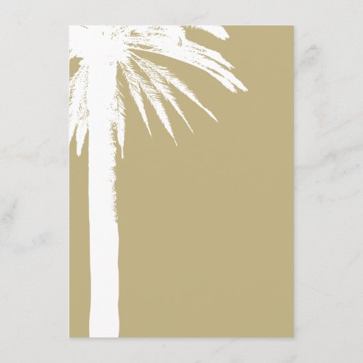 Zandkleur palmboom strand bruiloft menu sjabloon (Achterkant)