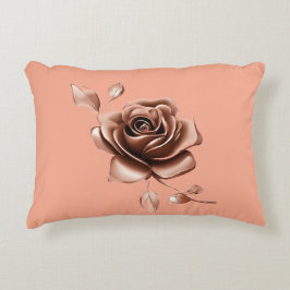 Zandkleurige beige bloem bruine roos AI-kunst Accent Kussen