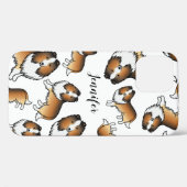 Zandkleurige Cartoon Sheltie Hond Patroon & Naam Case-Mate iPhone Case (Achterkant (horizontaal))
