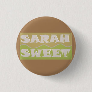 Zandkleurige pattereerde kunst ontworpen voor Sara Ronde Button 3,2 Cm