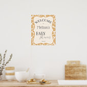Zandkleurige Poster voor Jongens Babyborrel met Gi (Keuken)