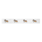 Zandkleurige Rough Collie Lieve Tekenfilm Hond Satijnen Lint (Voorkant)
