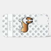Zandkleurige Shetland Schaapshond Cartoon Hond & N Case-Mate iPhone Case (Achterkant (horizontaal))