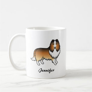 Zandkleurige Shetland Schaapshond Cartoon Hond & N Koffiemok