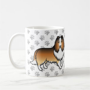 Zandkleurige Shetland Schaapshond Cartoon Hond & P Koffiemok