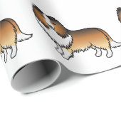 Zandkleurige Shetland Sheepdog Cartoon Hond Patroo Cadeaupapier (Rol Hoek)