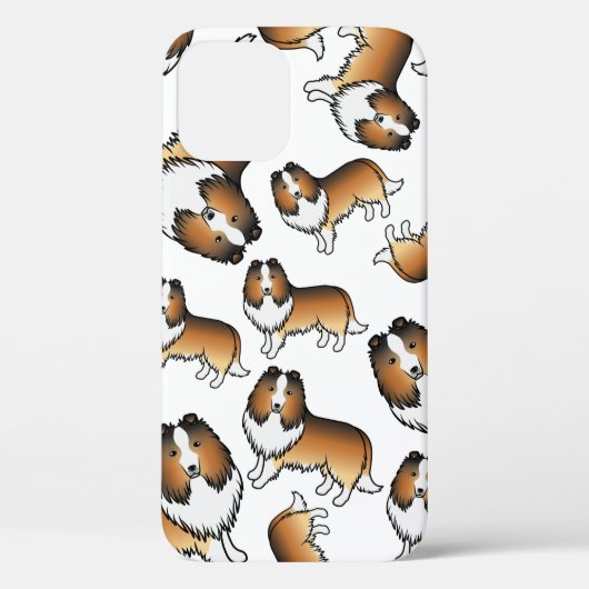 Zandkleurige Shetland Sheepdog Cartoon Hond Patroo Case-Mate iPhone Case (Achterkant)