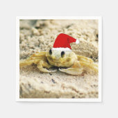 Zandkrab in Kerstmis in Santa Hat Servetten (Voorkant)