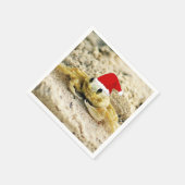 Zandkrab in Kerstmis in Santa Hat Servetten (Hoek)