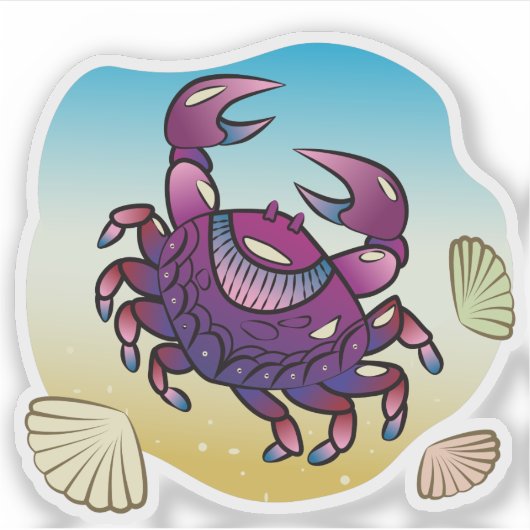 Zandkrab Sticker (Voorkant)