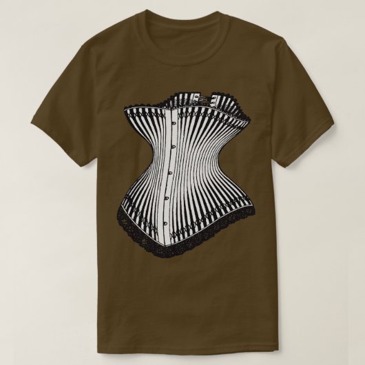 Zandloper Corset Stijl Zwart-wit Ill T-shirt (Design voorkant)