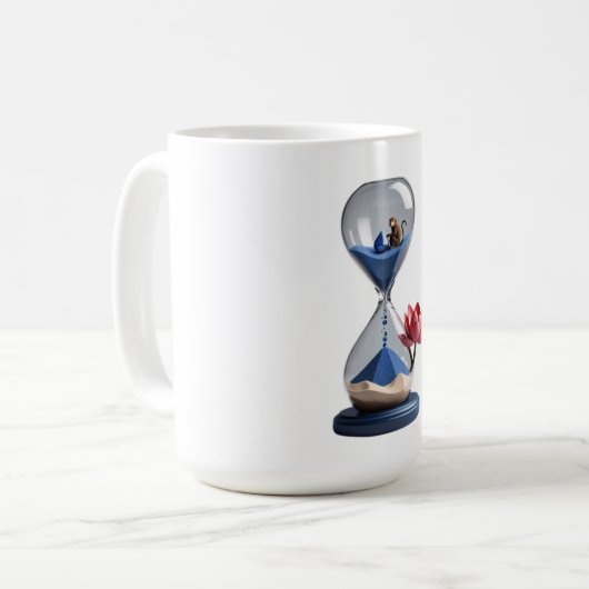 zandloper koffiemok (Voorkant links)