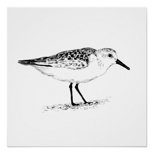 zandloper monochrome print perfect poster (Voorkant)
