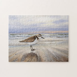 Zandloper op het strand Bird Art Legpuzzel