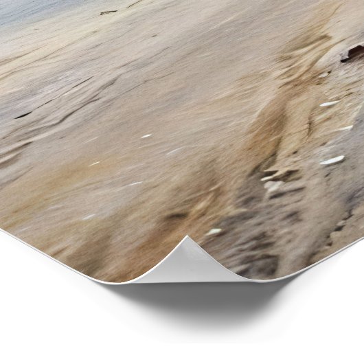 Zandloper op het strand Bird Art Poster (Hoek)