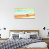 Zandloper op het strand canvas afdruk (Insitu (Slaapkamer))