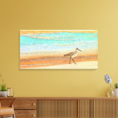 Zandloper op het strand canvas afdruk (Insitu (Woonkamer))